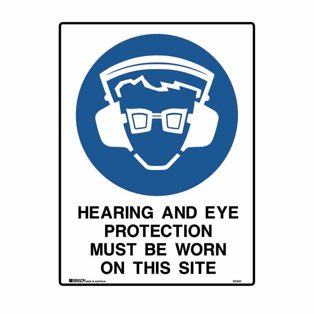 Safety Signs Hearing + Eye Protection.. 600X450 Flu 79901683 831142