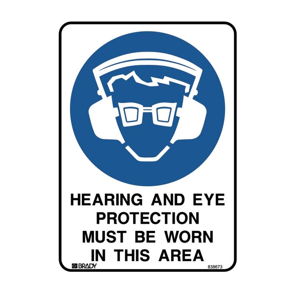 Safety Signs Hearing And Eye Prot.. 450X300 Poly 79901685 835013