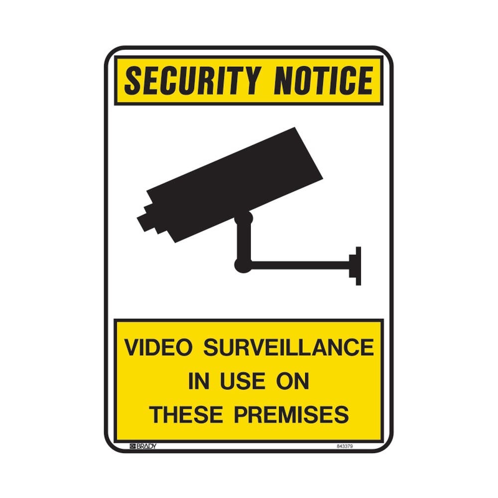 Sign Safety SECURITY NOTICE VIDEO SURVEILLANCE IN USE ... Metal 250 x 180mm 79901724 843746