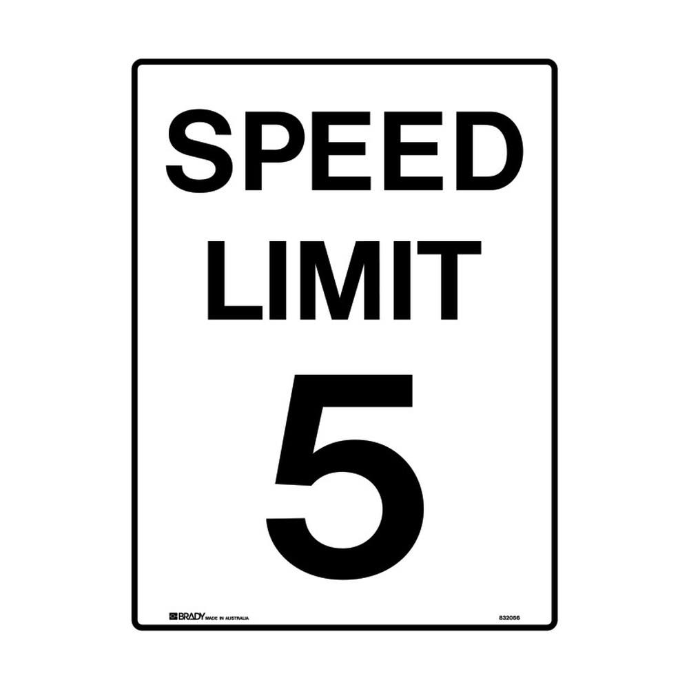 Sign SPEED LIMIT 5 White/Black 250 X 180mm Metal 79901741 832056