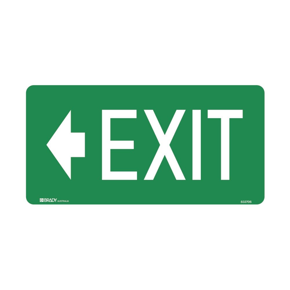 Workplace Safety Exit+Evac Sign Arr/L Exit Lum Ss 79901847 833395