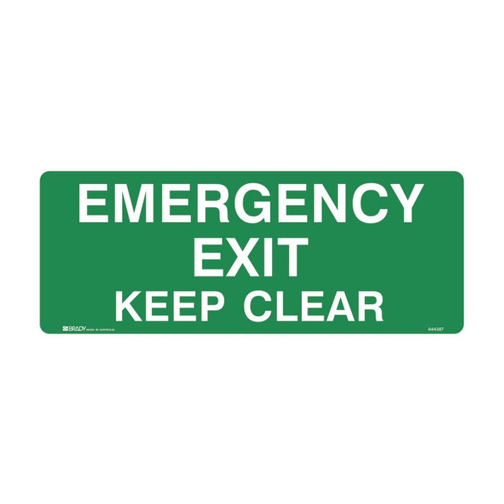 Workplace Safety Exit+Evac Sign Emergency Exit..Poly – ATOM