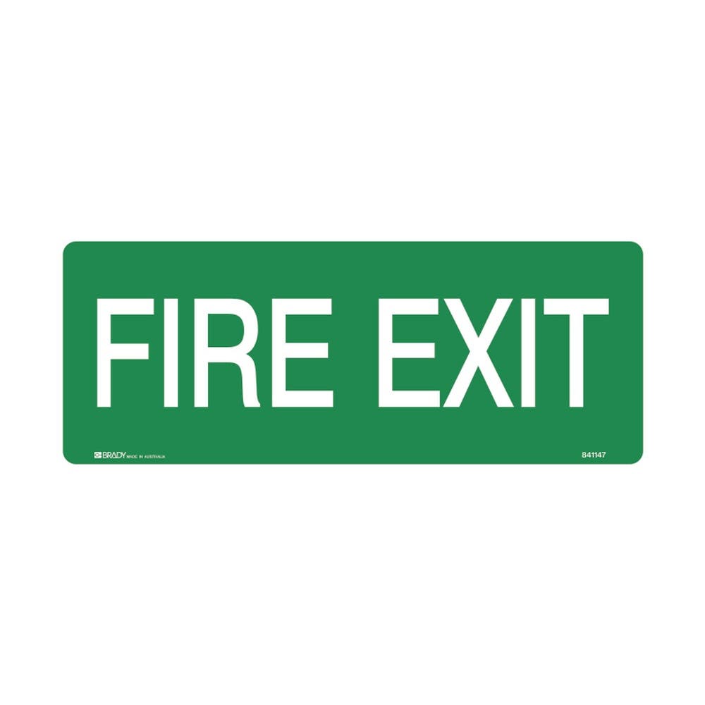 Sign Safety FIRE EXIT Poly White/Green 180 x 450mm 79901850 841147