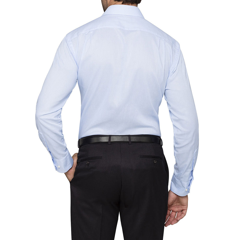 Shirt L/S 42 Blue Poly/Cotton Sleeve 90 Classic Fit Fine Stripe Van Heusen_79906320_A106_VCSB-42/90