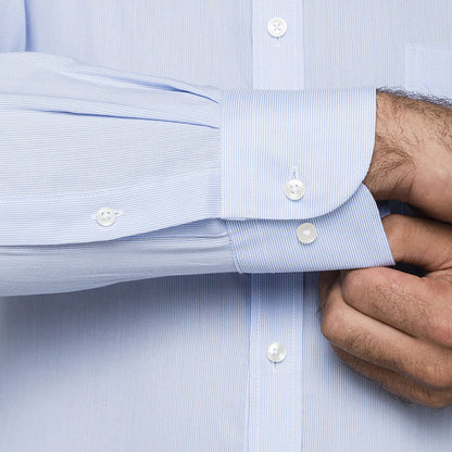 Shirt L/S 37 Blue Poly/Cotton Sleeve 82 Classic Fit Fine Stripe Van Heusen_79906288_A106_VCSB-37/82