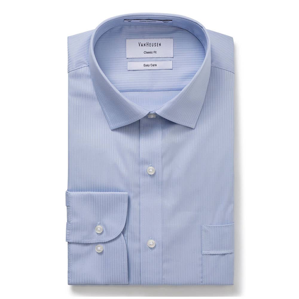 Shirt L/S Classic Fit 39 Sky Poly/Cotton Van Huesen 86 Sleeve 79906296 VFLM81U RSKW-39/86