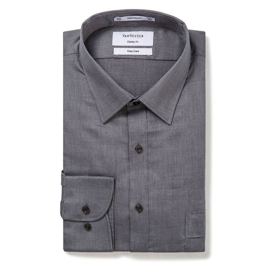 Shirt L/S 38 Charcoal Poly/Cotton Sleeve 86 Classic Fit Van Heusen_445008_A103_BCHY-38/86