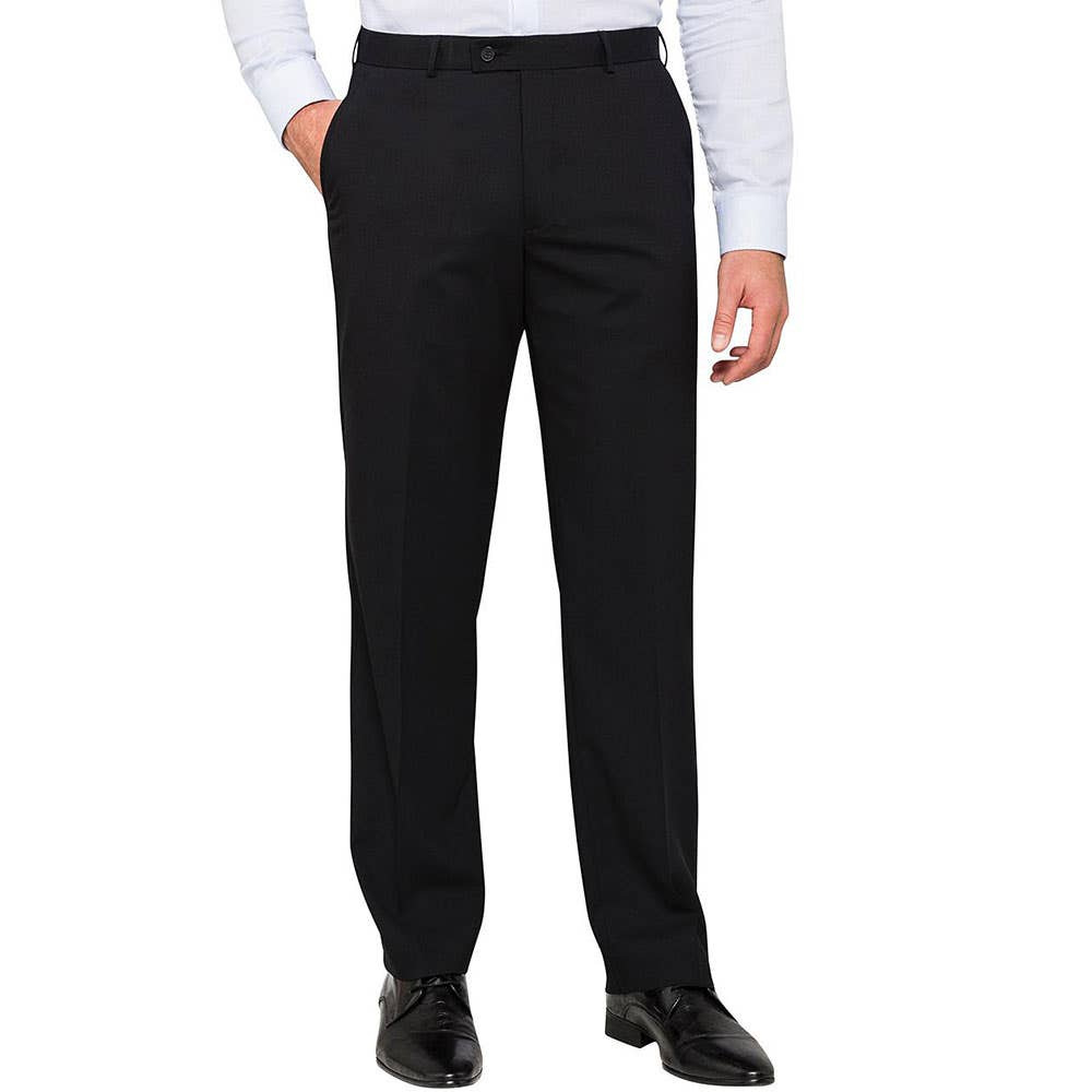 Trouser Black Classic Fit 100R Polyester/Wool Van Huesen 79906391 BVCTM08 BBLK-100 REG