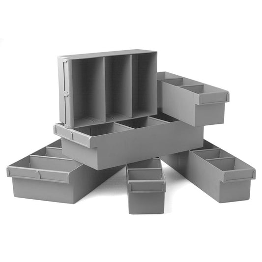 Spare Parts Tray with 2 Dividers 300 x 100 x 100mm Grey 91368094 F1H-001