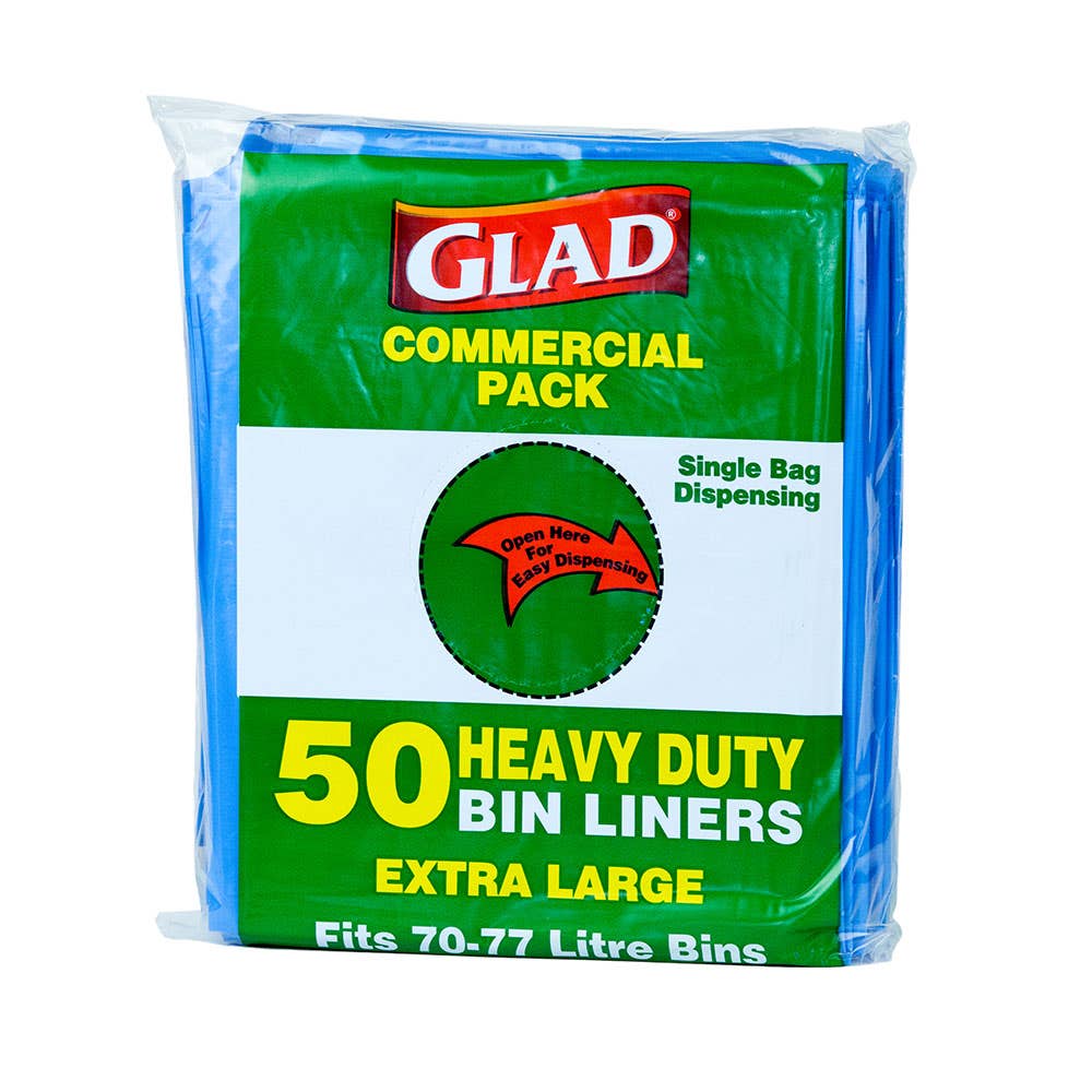 Glad&reg; Bin Liners Blue 75L 50 Pk 79918207 XLGP50/10