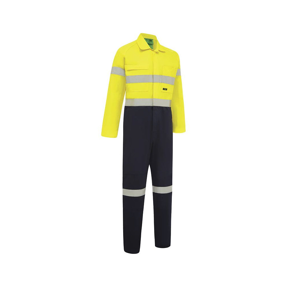 Coveralls Cotton Drill 310gsm 3M Tape Hi Vis Yellow/Navy 127S 4004 Workit_30005870_4004YN127ST