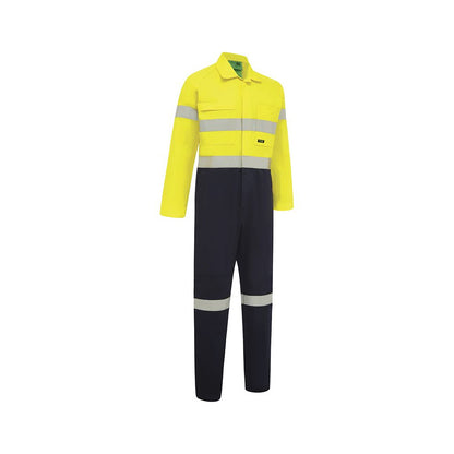 Coveralls Cotton Drill 310gsm 3M Tape Hi Vis Yellow/Navy 127S 4004 Workit_30005870_4004YN127ST
