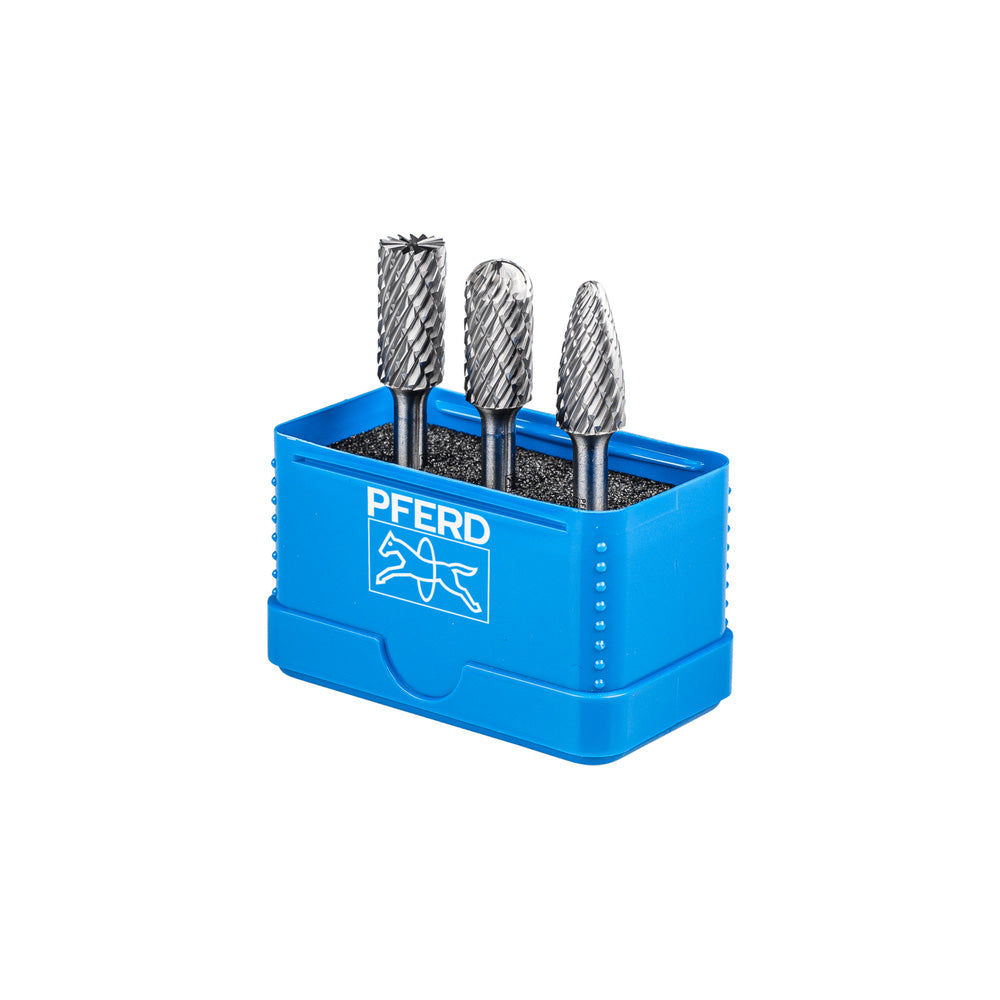 Tungsten carbide burr set 1414 ALLROUND 3-piece 12 mm shank 6 mm coarse_40107706_21901414