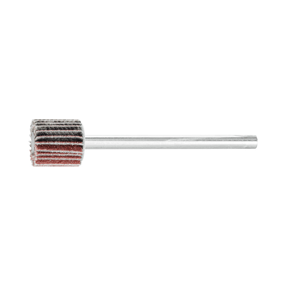 Alum oxide mounted flap wheel F 10x10 mm shank 3 mm A150 fine grind/finish_40108235_44400005