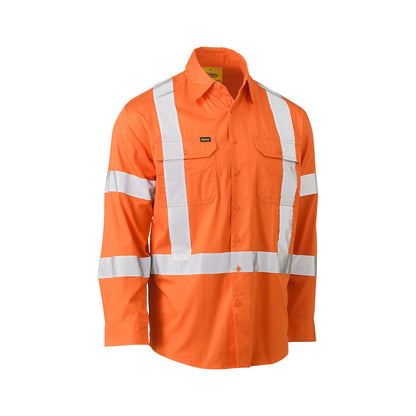 Shirt L/S Cotton Drill Vent 3M Tape X-Back Hi Vis Orange Small Bisley_288668_BS6166XT_BVEOS