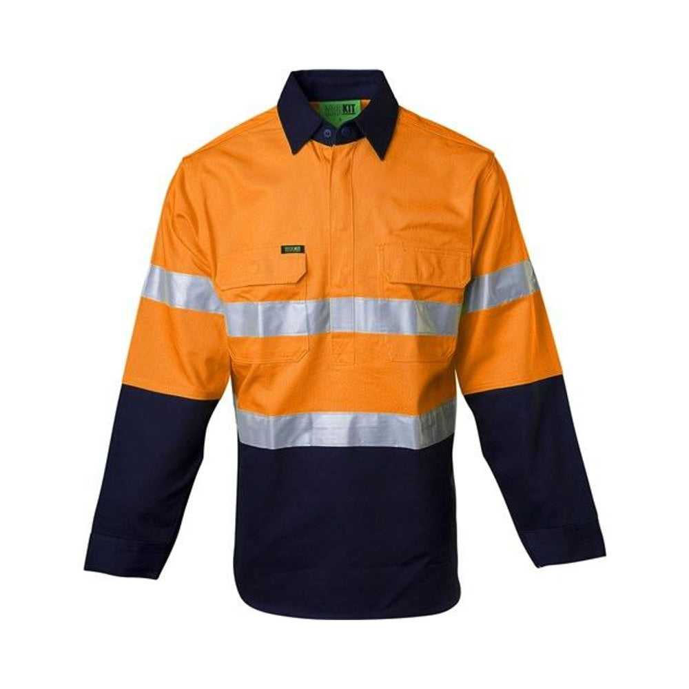Welders Hi Vis C/F Dual Weight Taped Shirt Orange / Navy Medium_417070_2027TONM