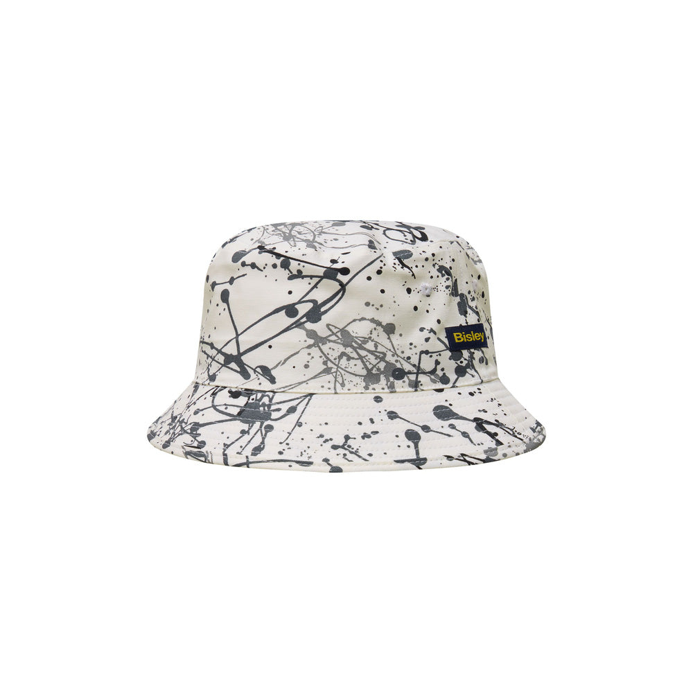 Hat Printed Bucket Cotton 280gsm Grey Splatter Bisley_40114098_BHAT73_PPGRONE
