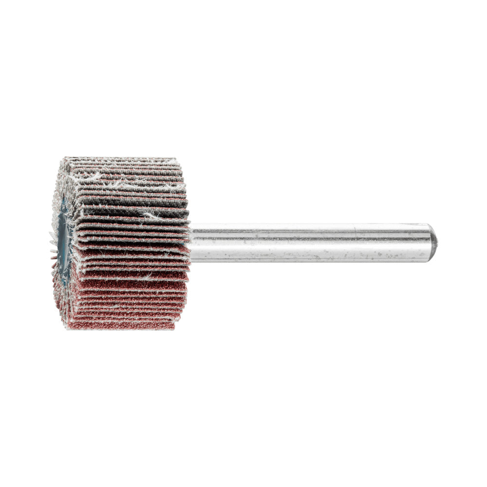 Alum oxide mounted flap wheel F 25x15 mm shank 6 mm A150 fine grind/finish_40108271_44406156