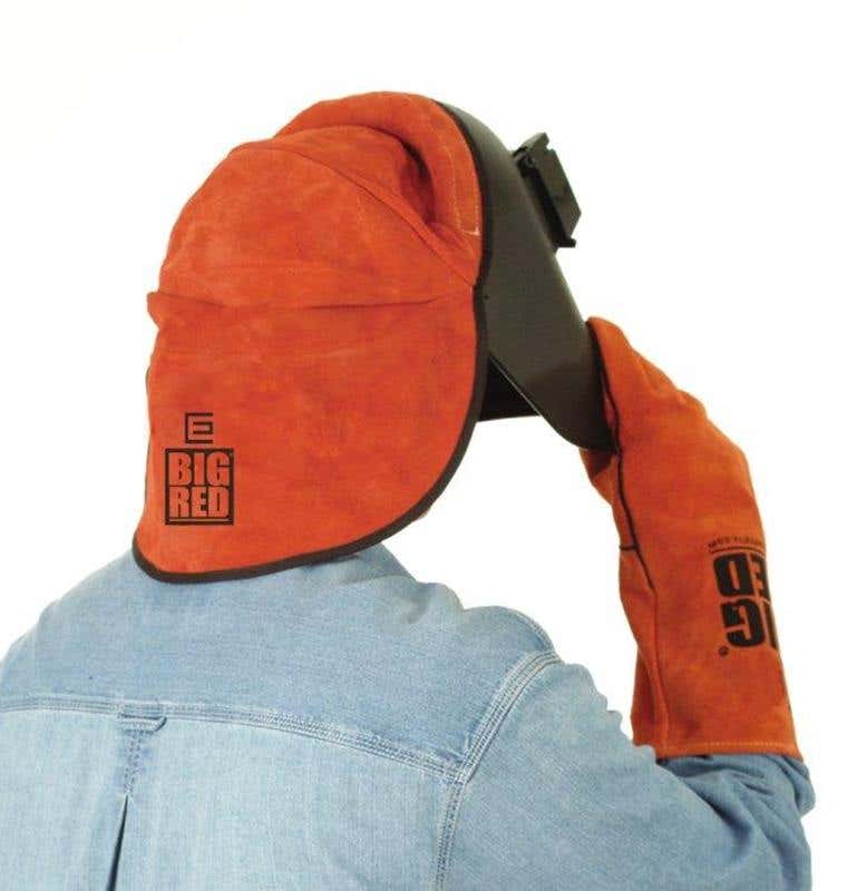 Nape Helmet Welding Big Red Leather Velcro Attachment Elliott 81006050 BRN20