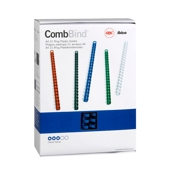 Binding Comb Plastic 16mm 21 Ring Coil Pack 100 Blue_39194704_BEP16BL100