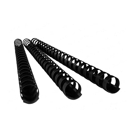 Binding Comb Plastic 25mm 21 Ring Coil Pack 50 Black_39195003_12160