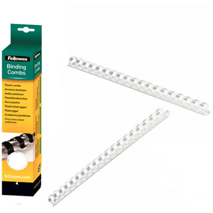 Binding Comb Plastic 25mm 21 Ring Coil Pack 50 White_39195028_45590