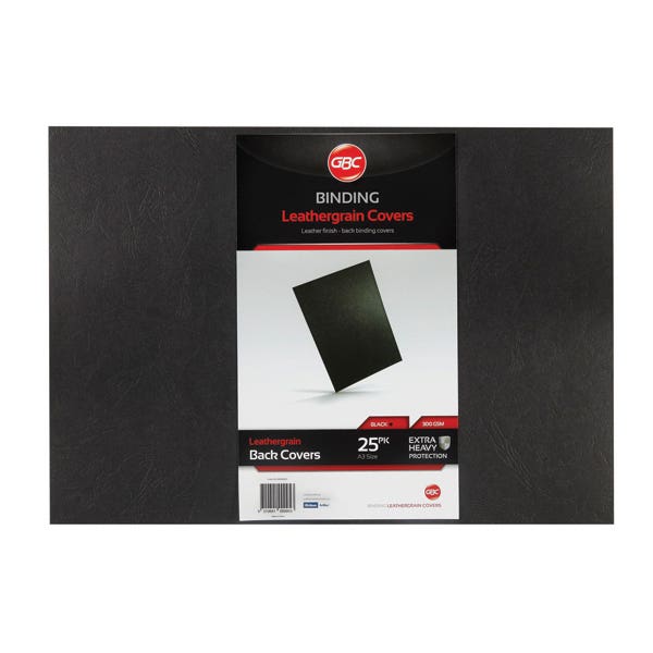 Gbc Binding Cover A3 Leathergrain Black Pack 25 810600001 BCL300A3BK25