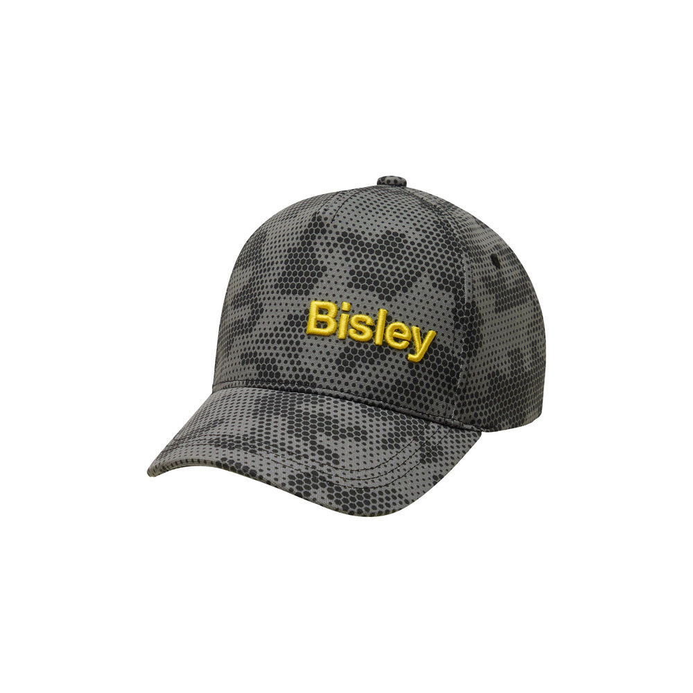 Cap Printed Baseball Cotton 280gsm Charcoal Honeycomb Bisley_40114088_BCAP75_PHCHONE
