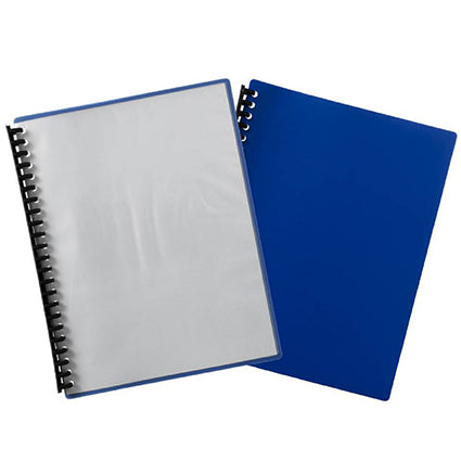 Marbig Display Book A4 Clear Front Refillable 20 Pocket Blue_39114704_42165