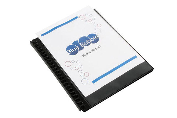 Marbig Refillable Display Book A4 20 Pocket Insert Cover Black_39190703_2008402