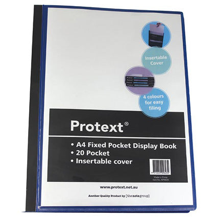 Protext Display Book Insert Cover Fixed 40 Pockets A4 Black_1040484_33401