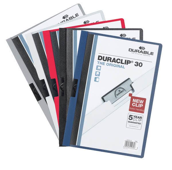 Durable Duraclip Document File 30 Sheet A4 Black 1001292 220001