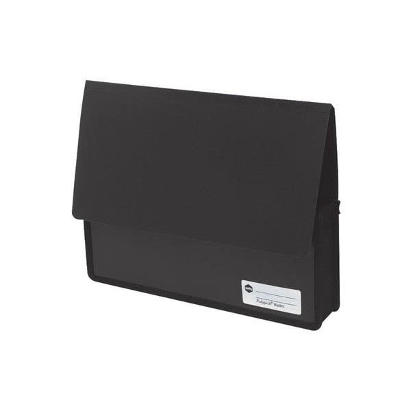 Marbig Polypick Heavy Duty Document Wallet A4 Black Black 1025236 2011502