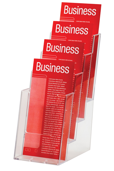 Italplast Brochure Holder Free Standing Dl 4 Tier Clear_38989400_88825