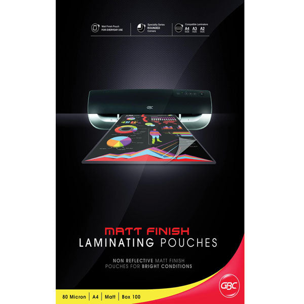 GBC Laminating Pouch A4 80 Micron Matt Box 100_39409700_BL80MA4MATT