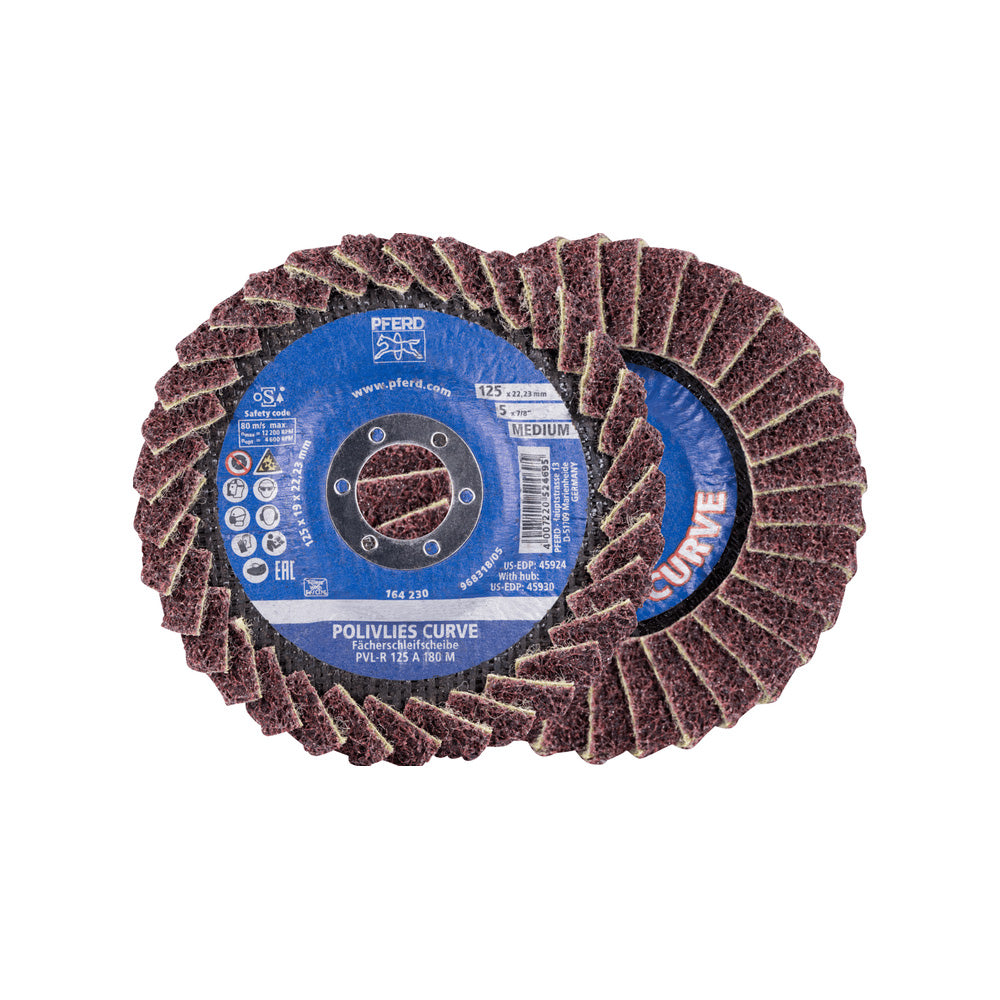POLIVLIES-CURVE flap disc PVL-R alum oxide 125mm hole 22.23 mm A180M fine_40108350_44694132
