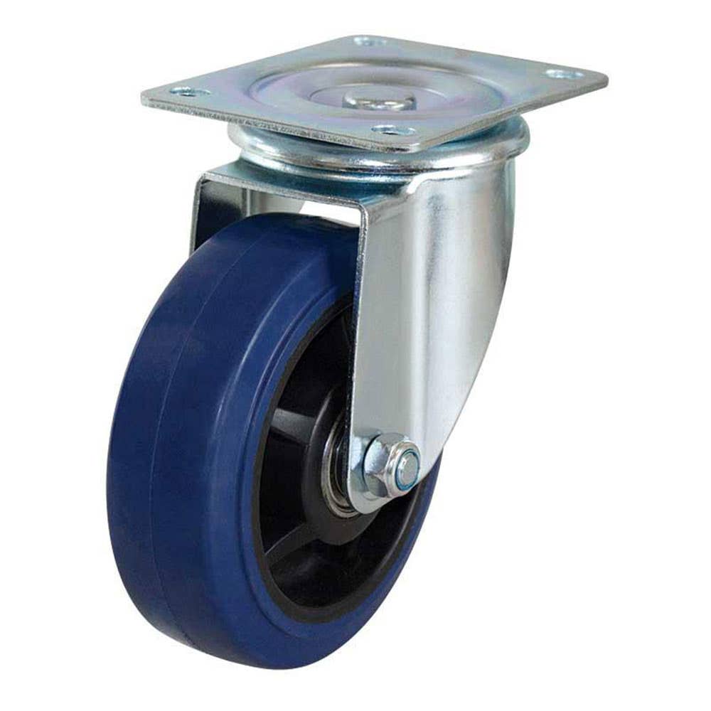 Castor Swivel 150 x 45mm Rubber Blue 225kg 8416002 S6042
