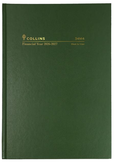 Diary Collins Financial 34M4 A4 Week To An Opening 24/25 Green_85810315_85511