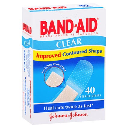 Bandaid Clear Waterproof Strips Pack 40 87000038 858077