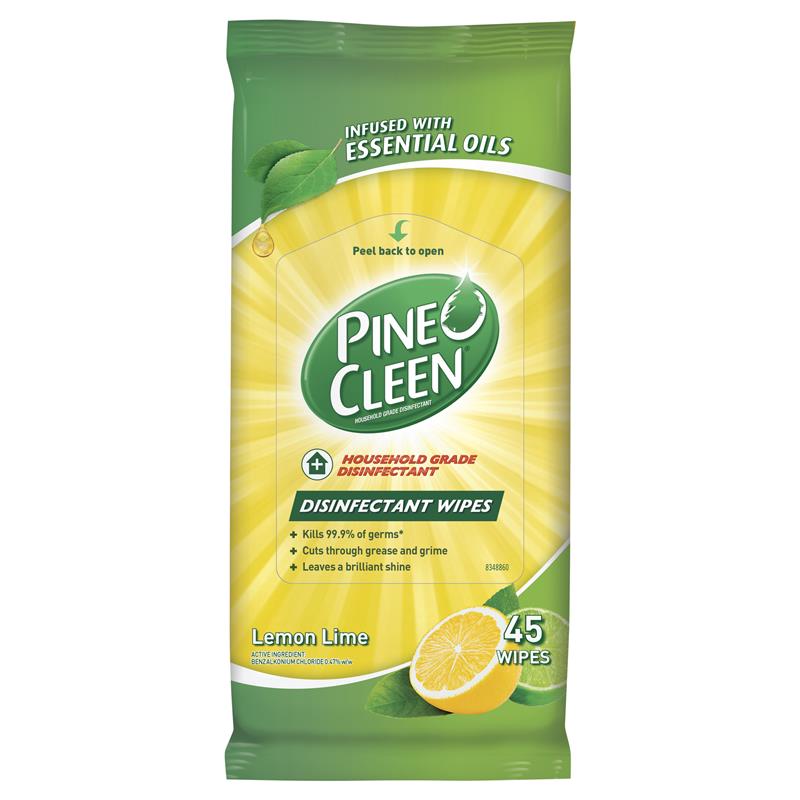 Wipes Pine O Cleen Surface Antibacterial Lemon Pack 45_87000277_3245792_NLA