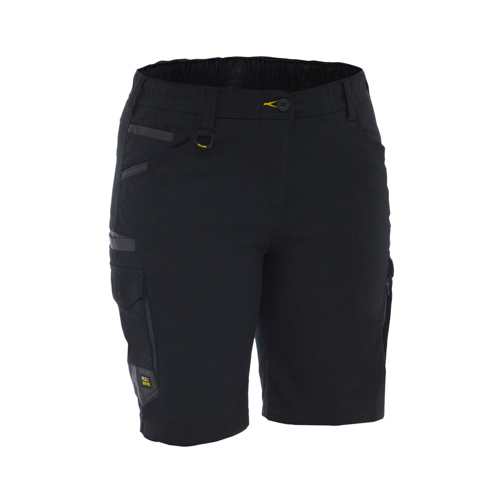 Short Womens Cargo Flx and Move Cotton 280gsm Black 22 Bisley_40115245_BSHL1338_BBLK22