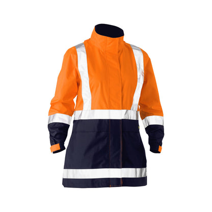 Jacket Womens Hi-Vis Recycled Rain Shell Taped Orange/Navy 24_40048174_BJL6766T_TT0524