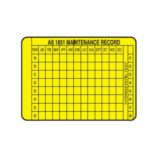 Tag Aluminium Fire Extinguisher Record Maintenance AS1851.1 88820475 MRTAG