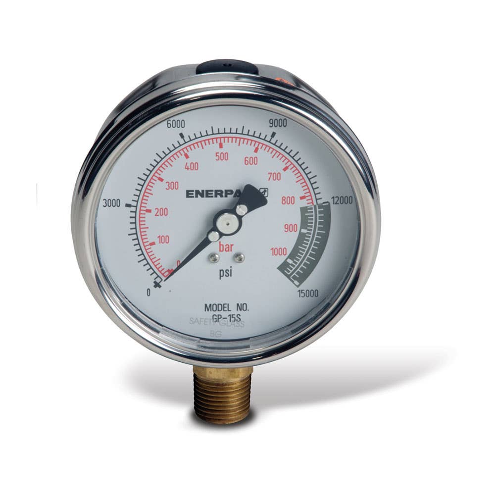 Pressure & Force Gauge Hydraulic 1/2 NPTF 0-15,000psi GP15S Enerpac 88820893 GP15S