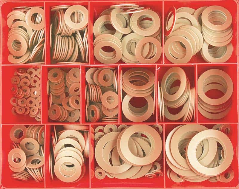 Grab Kit Washer Polypropylene 16 Sizes 1/8-1'' 490 Piece 88821212 CA1680