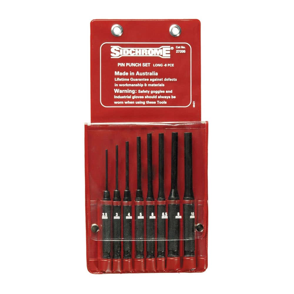 8 Piece Long Pin Punch Set 2.5 - 10mm 88888436 SCMT27205