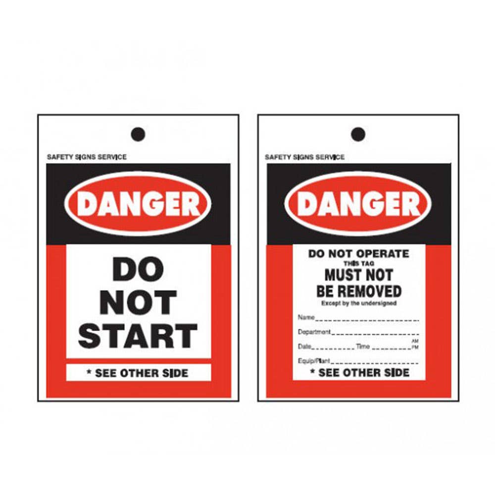 Safety Tag DANGER DO NOT START Plastic 90 x 140mm SSDTP345 88888586 SSDTP345