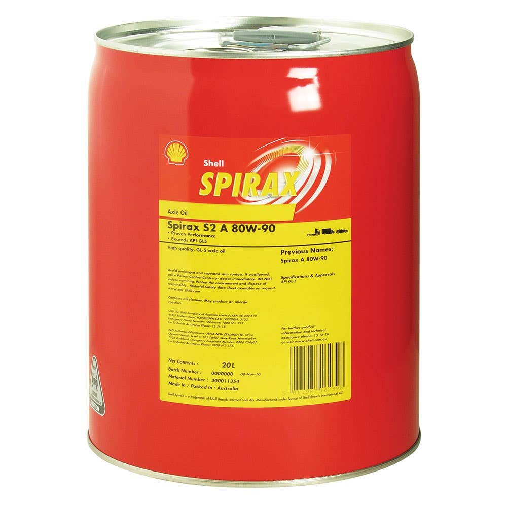 Gear Oil Spirax S2 A 80W-90 20L Shell 88890305 300011354