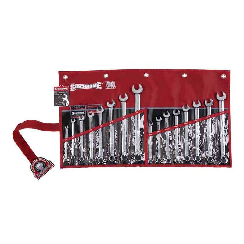 Spanner Set AF/Metric Ring + Open End 16 Piece Sidchrome 88893360 SCMT22105