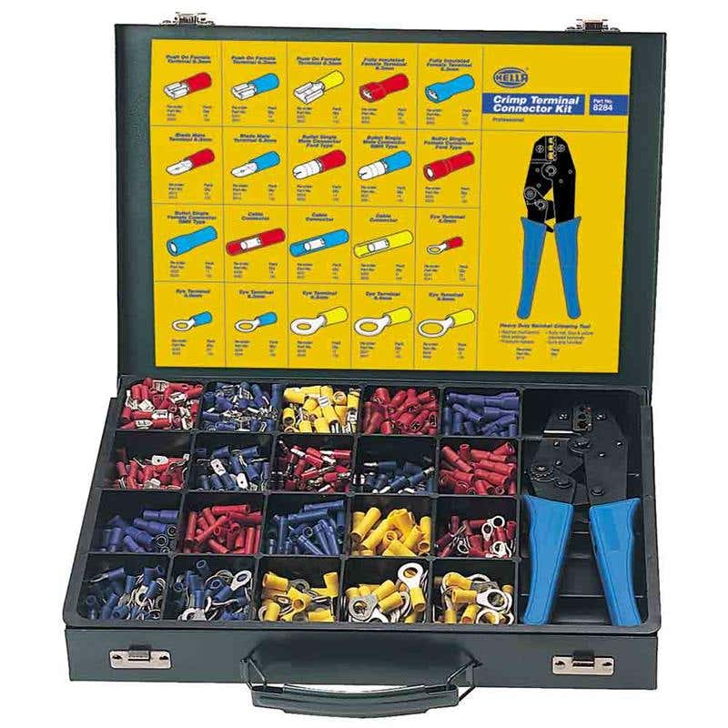 Terminal + Connector Kit 1000 Piece Assortment + Crimper Hella 88895031 8284